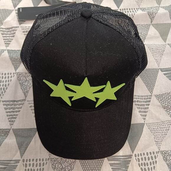 Amiri American Fashion Three Star Applique Trucker Hat - Picture 2 of 6